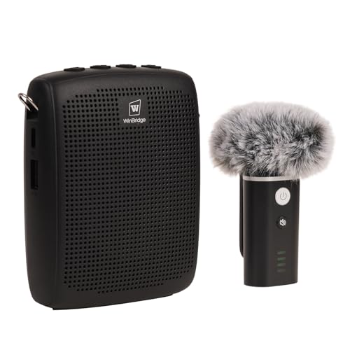 WinBridge Wireless Voice Amplifier with Bluetooth Lapel Microphone for Teaching, Classroom...