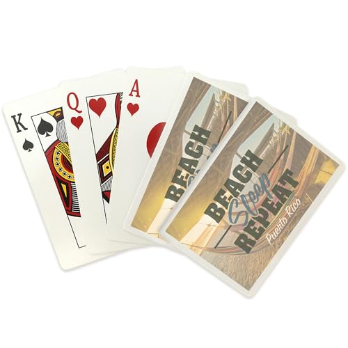 Baraja de 52 cartas Puerto Rico Beach Sleep Repeat miniatura 2