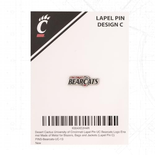 Image of Desert Cactus University of Cincinnati Magnetic Metal Lapel Pin (C) | Officially Licensed UC Cincinnati Bearcats Enamel Finish Lapel Pin Formal Wear Bag and Hat Jewelry Tie Track Brooch Pin