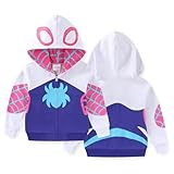 Marvel Ghost Spider Spider-Gwen Girls Zip-Up Hoodie for Toddler and Big Kids Purple