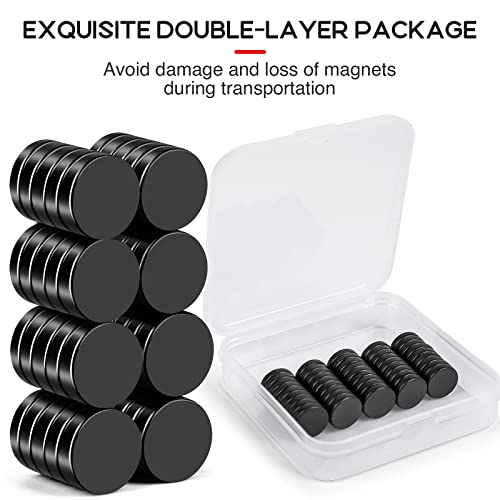 Image of 45 Pcs Raefrigerator Magnets, 12x3mm Neodymium Magnets Black