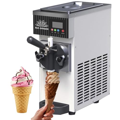 Soft Serve Ice Cream Machine for Home,Countertop Soft Serve Ice Cream Maker,4-5 Kg/H Yield,with Pre-Cooling,Auto Clean,LCD Panel Soft Serve Maker Single Flavor Soft Serve Ice Cream Machine,Cream
