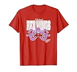 Detroit Red Wings Al The Octopus Mascot Officially Licensed T-Shirt, Men, Red, Large