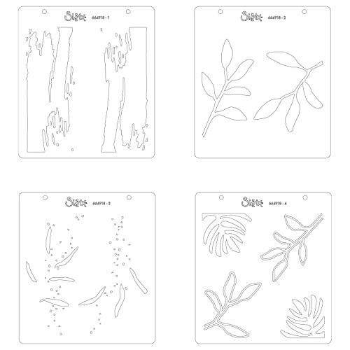 Sizzix Layered Stencils 4PK Watercolor Leaves by Olivia Rose, One Size - Image 2