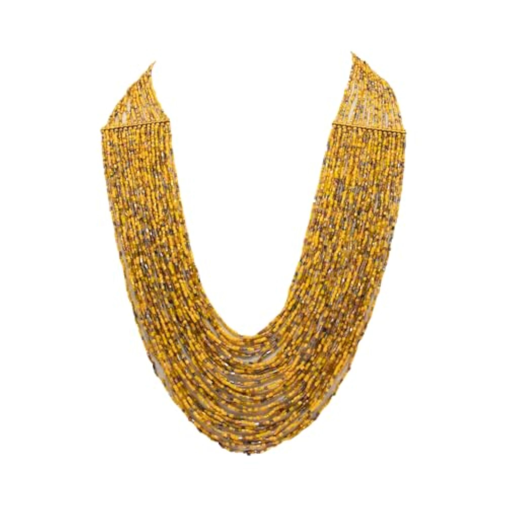 Multilayer Multicolor Glass Necklace Mala, Indian Western Style