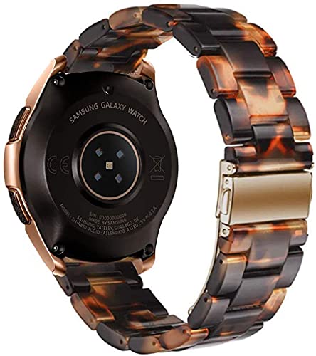 Omter Quick Release Watch Resin Band 22mm 20mm 18mm,Women Men Wacth Bands Compatible with Samsung Galaxy Watch/Huawei Watch/Amazfit Stratos/Garmin Watch/Asus Zenwatch 2(18mm,Tortoise-Tone)