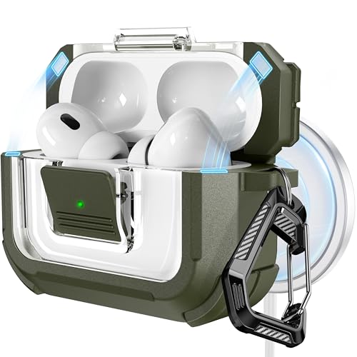 Image of RFUNGUANGO AirPods Pro 2 Case MagSafe Magnetic Automatic Lock, Gray