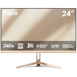 Pixio PX249 Wave Beige 24 inch 240Hz Refresh Rate FHD 1080p Resolution Fast IPS Panel 1ms GTG Response Time Built-in Speakers Gaming Monitor with Adaptive Sync