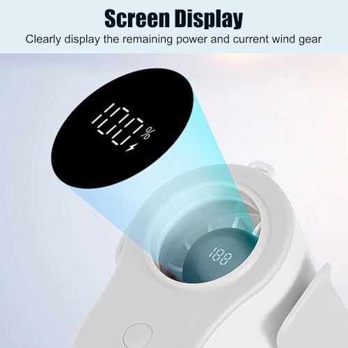 Ventilateur portable rechargeable à suspendre avec affichage LED multi-usage - 6