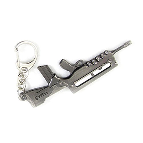 Preisvergleich Produktbild sourcingmap® Famas Modell Flint Grau Riffle Schlüsselring Ketten Anhänger
