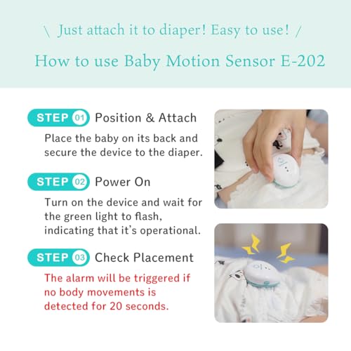 Baby Smile Baby Motion Sensor E-202 Sleep Movement Monitoring, Baby Safety Alerts, white - Image 7