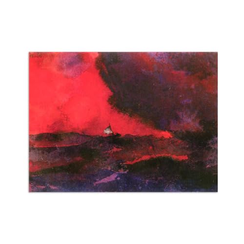Affiche impression sur toile mer rouge foncé 80x105cm sans cadre