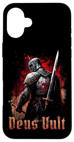 Deus vult medieval templar knight crusader Case for iPhone 16 Plus