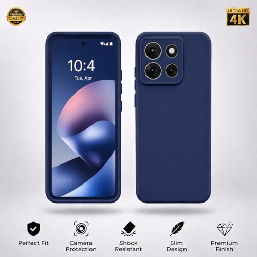 Image of FIRST MART Matte Silicone Back Cover for Motorola G37 Power - Blue