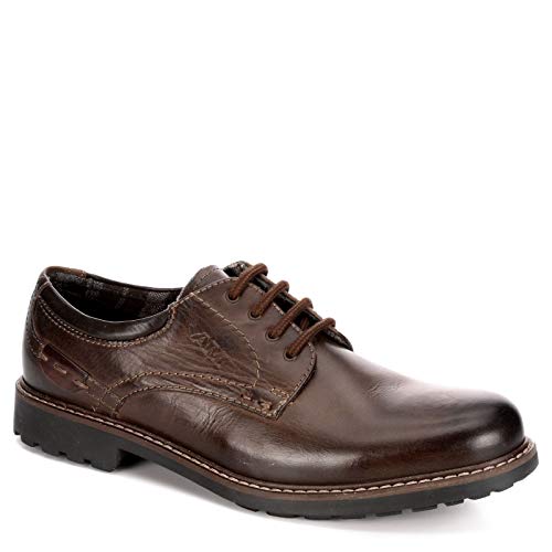 Mens Leather Lace Up Oxford Dress Shoes, Brown, US 11