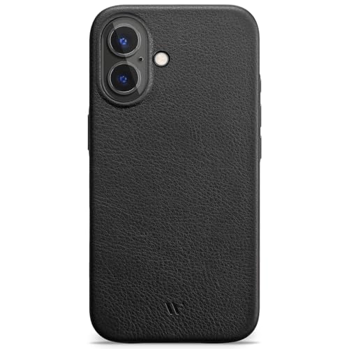 WIIUKA Hülle für iPhone 17 Leder aus Deutschland Lederhülle extra Dünn Premium Handyhülle Case Qi skiin Schwarz