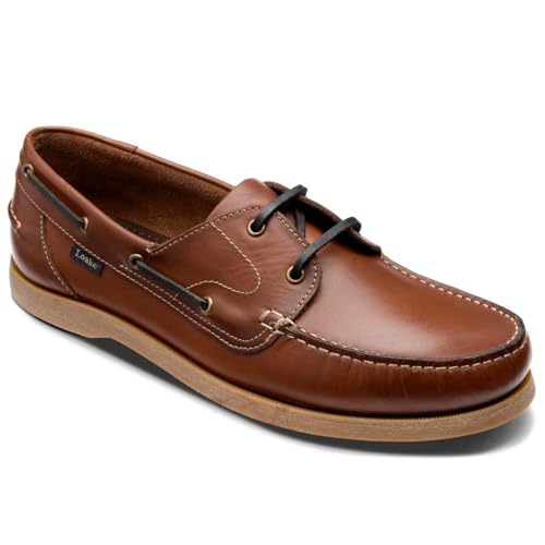 Loake Mens Padstow Deck Shoe UK6.5 to UK12 (Brown Waxy Leather, UK Footwear Size System, Adult, Men, Numeric, Medium, 10)