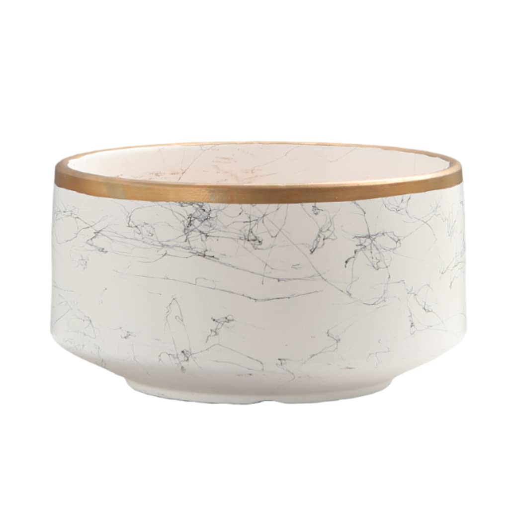 Vasi da Giardino Vaso da Fiori in Ceramica, fioriere per Interni ed Esterni con Foro di drenaggio e piattino, vasi per Piante con Phnom Penh per la Decorazione Domestica, Bianco