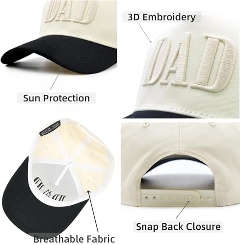 Image of Dad Hats for Men, Vintage Two Tone Hat, New Dad Gifts for Husband, Fathers Day Birthday Gifts from Daughter Son Wife