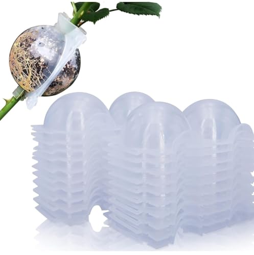 Image of Plant Rooting Balls, 3 inch Reusable Grafting Growth Ball with Secure Locks, Clear White (4 PCS)