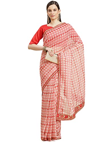 Image of AKHILAM Women's Organza Embroidered Saree With Unstitched Blouse Piece (2VARNI22 Parent)