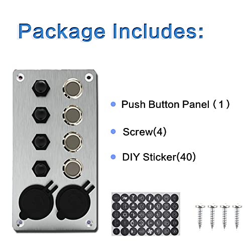 Iztoss 6 Gang Aluminum Push Button Switch Panel With 5V/4.8 Dual Usb Socket Outlet Circuit Breaker For Marine Rv Boat Caravan Yacht #TOP6