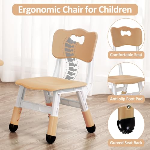 Image of Kids Table and Chairs Set, Height Adjustable Activity Desk (Ages 2-10) - Graffiti & Arts Crafts Desktop with Non-Slip Legs, 300lbs Max Load, Multi-Use for Home, Classrooms & Daycares