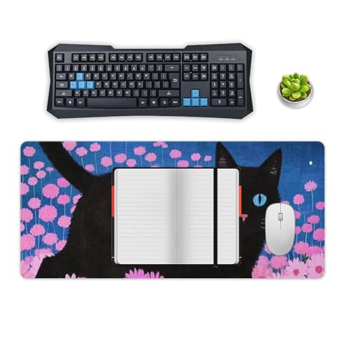 Tapis de souris de jeu chaton mignon pour un bureau doux et fleuri