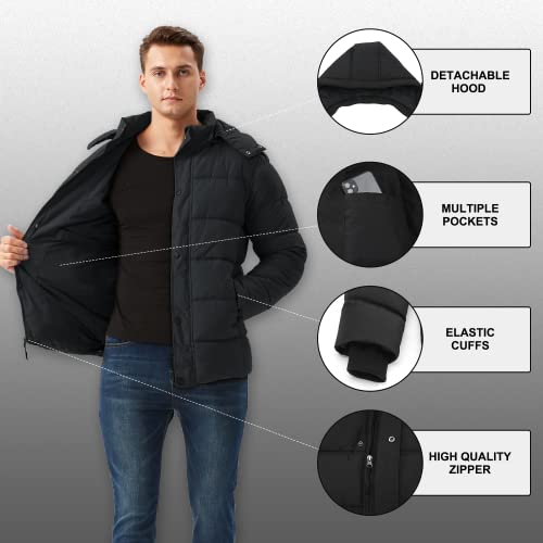 GGleaf Men's Hooded Winter Coat Warm Puffer Jacket Thicken Quilted Jacket3