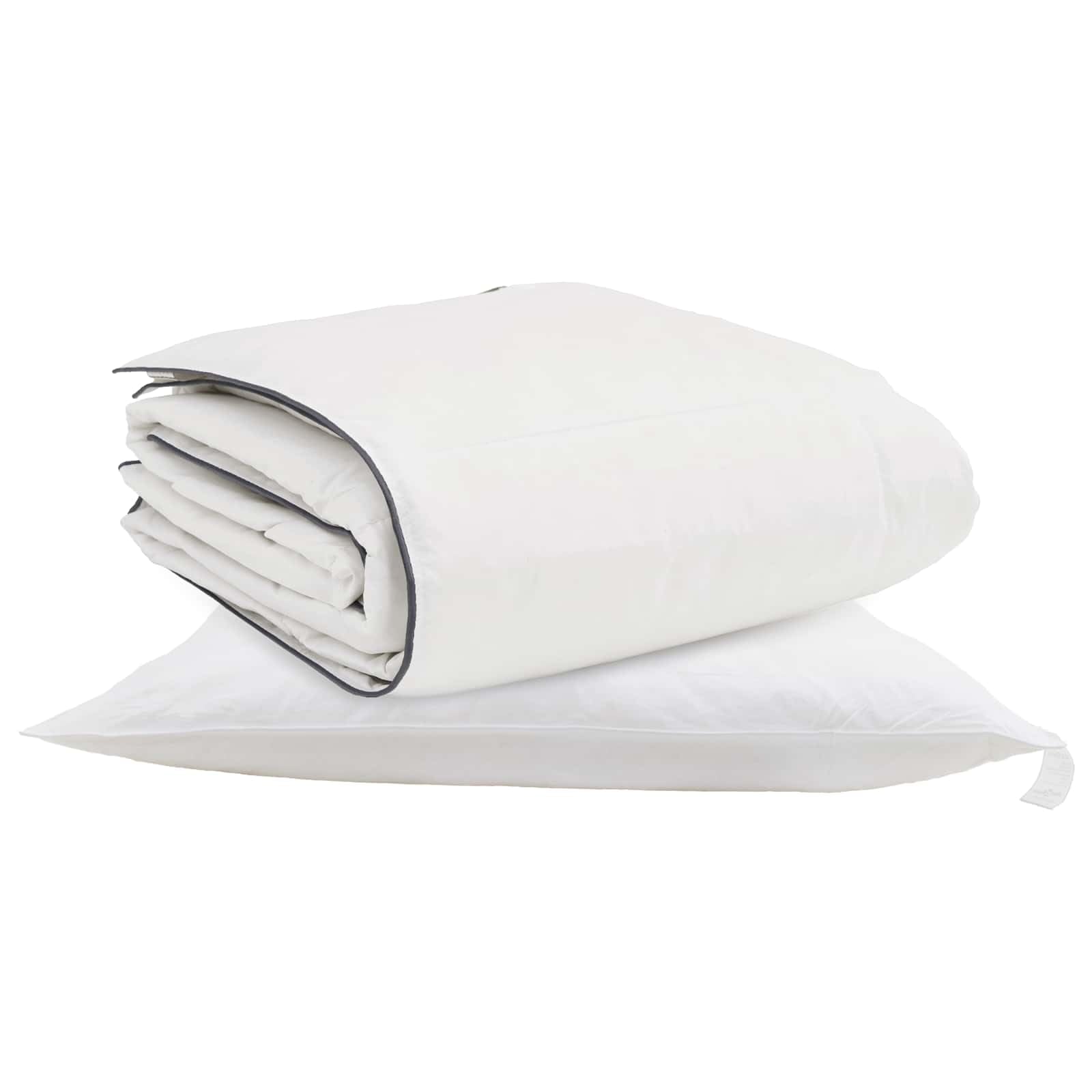 Duvet zima z poduszką, 2 sztuki, biała kaczka z piór, 220 x 155 cm | Wypełnienie puchowe i puchowe, pikowany wzór z pudełkiem na ścieg, można prać w pralce, miękki i ciepły