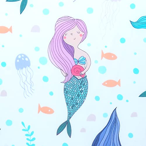 Image of Cloele Mermaids Crib Sheet Baby Girls,1 Pack Baby Nursery Sheet,52x28in | Fitted Sheet, 100% Polyester, Cozy Bed Sheet For Standard Crib and Toddler Mattresses, Infant Toddler Sheet