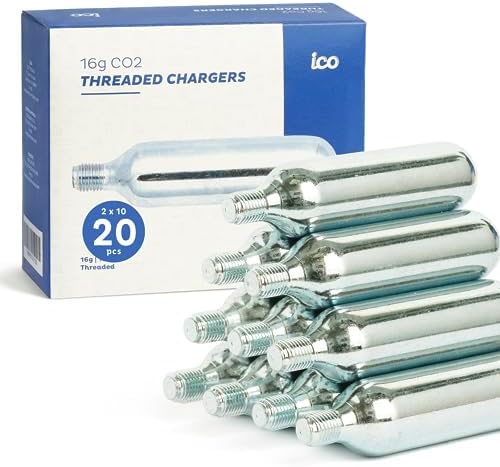 Threaded CO2 Cartridges 16g (20 Pack) CO2 Cartridges for CO2 Tire Inflator