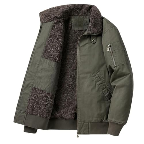 Blouson bomber d'hiver pour homme avec doublure polaire chaude en coton
