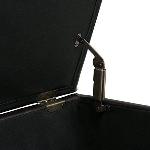 Simplihome Dover 36 Inch Wide Rectangle Lift Top Storage Ottoman Bench In Upholstered Tanners Brown Faux Leather, Footrest Stool, Coffee Table For The Living Room, Bedroom And Kids Room #TOP3