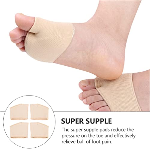 ULTNICE Metatarsal Sleeves Forefoot Socks 2Pcs Shoe Pads Breathable Forefoot Pads Non-Slip Forefoot Pads Relief Pain Blister Callus (Beige) - Image 2