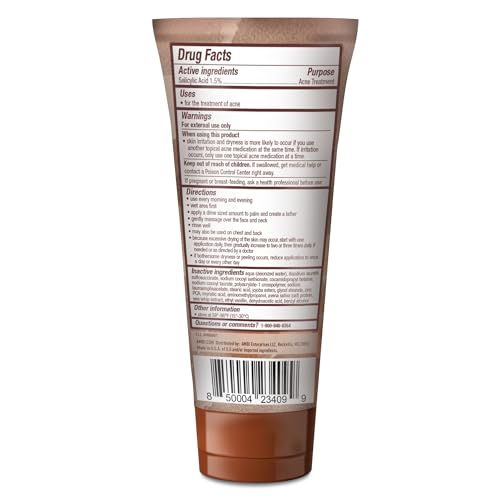 Ambi Even & Clear Gentle Exfoliating Wash with Oat and Sea Whip, Salicylic Acid Acne Treatment, Helps Clear & Prevent Breakouts, Exfoliates to Help Smooth Skin Tone & Texture, 5 Ounce