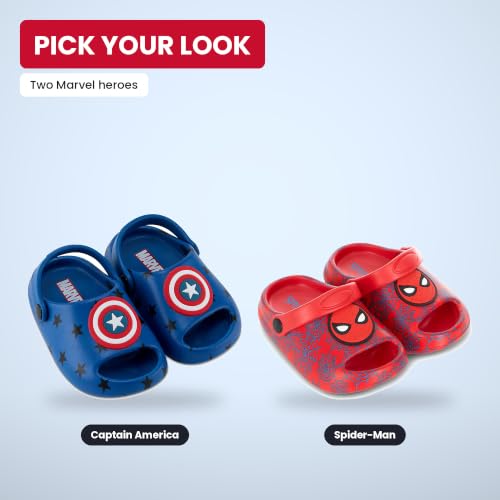 Marvel Spiderman Kids EVA Clog - Molded Open Toe EVA Clog Shoes for Boys & Girls Featuring Spiderman, Captain America, and Ironman (Blue, 8) - image 6