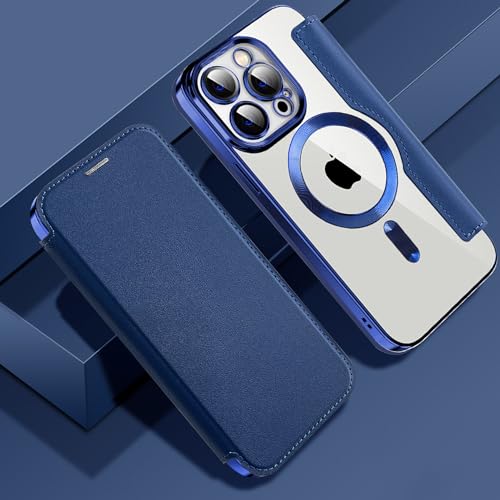 Funda protectora para iPhone 15 Pro Max de cuero con tapa y cierre RFID 2