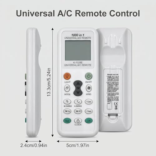 Miniatura 6 de Mando Aire Acondicionado Universal K-1028E, 1000 en 1 LCD Universal Remote Control Compatible con LG Samsung Daikin Gree Midea Haier Toshiba y Más Marcas, Reemplazo AC con Enfriamiento Rápido
