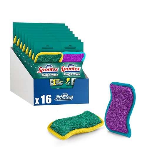 Spontex Flex & Wash Schwämme – 16 Stück