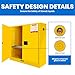 53 * 47 * 21 inch Flammable Safety Cabinet - 170 Gallon Fireproof Steel Storage Cabinet with Double-Wall Zinc Plated Steel, 3-Point Lock & Leak-Proof Base for Industrial & Scientific Labs, Garages