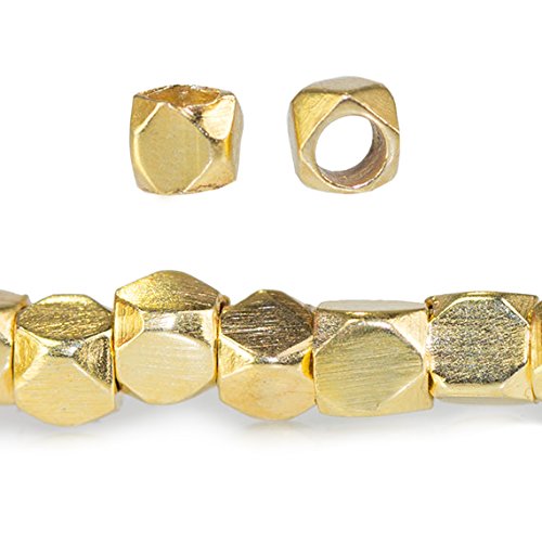 2mm 22kt Gold Plated Copper Hand Polished Faceted Nugget Beads 8 inch 91 Beads