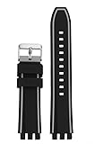 ERAKAFZTTK Cinturino in Gomma da 19 mm, 20 mm e 21 mm, Adatto for Orologio da Uomo Fit for Swatch YVS400 YVS451 YVB404, Braccialetto Sportivo Impermeabile in Silicone for Esterni(Black Grey SK,20mm)