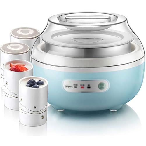 QIeAny Máquina De Yogurt Eléctrico Multifunción, Fabricante Automático De Yogurt, 304 Acero Inoxidable, Revestimiento Interno De 1 Litro, Los Tres Niveles De Acidez, Conveniente para Transportar,A