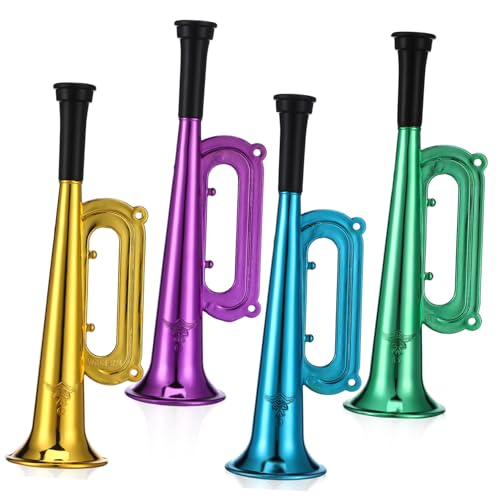 BESTonZON 10piezas Trompetas De Juguete Plástico Coloridas Para Niño Niña Bocina De Estadio Ruidosa Para Animar Fiestas y Eventos Deportivos