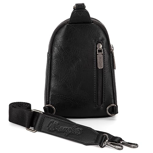 Image of Wrangler Small Sling Bag for Women, Leather Crossbody Bags Cross Body Purse Fanny Packs with Adjustable Strap for Gift