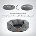BEDSURE Katzenbett waschbar Katzen Bettchen - 51x48x15cm Katzenkorb mit Zweiseitig Innenkissen Katzenschlafplatz für Katzen oder kleine Hunde,Grau