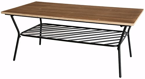 Uniquewise QI003336 Wood and Metal Storage Shelf, Coffee Table for Liv Uniquewise QI003336 Wood and Metal Storage Shelf, Coffee Table for Liv