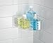 mDesign Bathroom Shower Suction Corner Basket for Shampoo, Conditioner, Soap - Clear