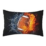 30 x 20 Inch Football Pillowcase for Boys Room, Sports-Themed Decorative Throw Pillow Cases Cushion